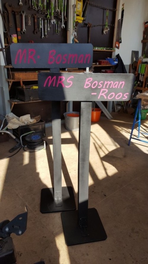 Onthullingsbord Naambord bruiloft 